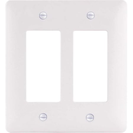Titan3 Technology 2-Gang Decorator Plastic Wall Plate, White Textured, 5PK TPPW-RR-5